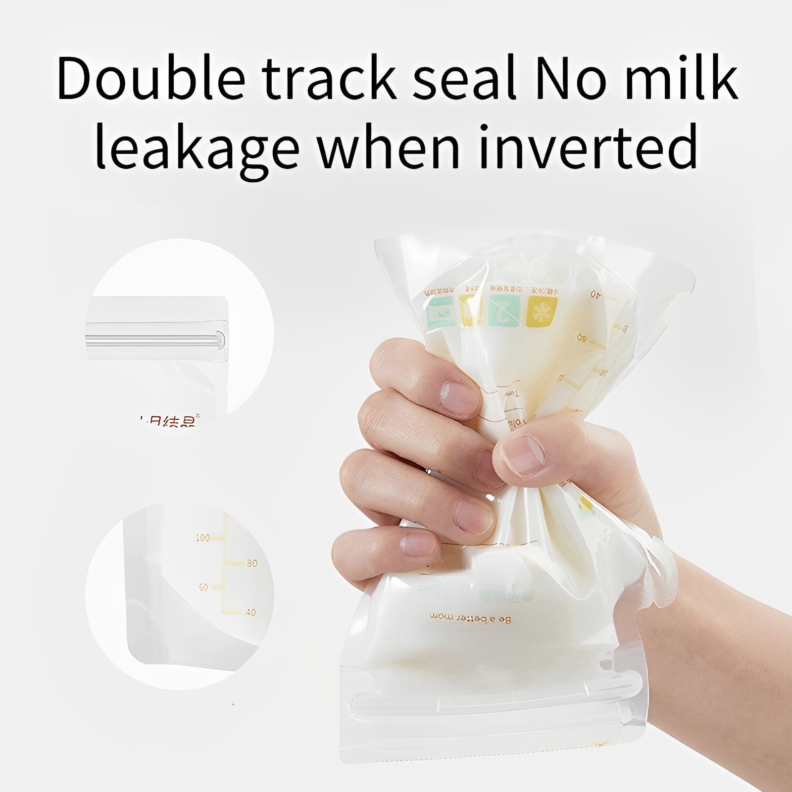 Jug spout model breast milk storage bags, disposable for babies, 200 ml self-supporting non-leaking frozen milk storage bags, a box of 36