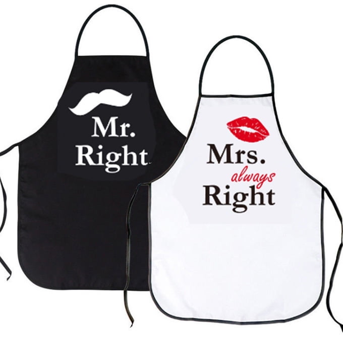and Mrs Cute Funny Cooking Bibs for Wedding Marriage Newlyweds 2020 Couples Kitchen Aprons GSM Brands Mr 2-Piece Set 