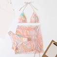 thumbnail image 4 of CEHVOM Maillot de Bain Deux Pièces pour Femme, Taille Apparente, Bikini à Rayures, Ensemble Trois Pièces, 4 of 4