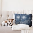 thumbnail image 4 of Ambesonne Moon Throw Pillow Cover 2 Pack, Night Skyline Full Moon, 16", Dark Blue White, 4 of 7