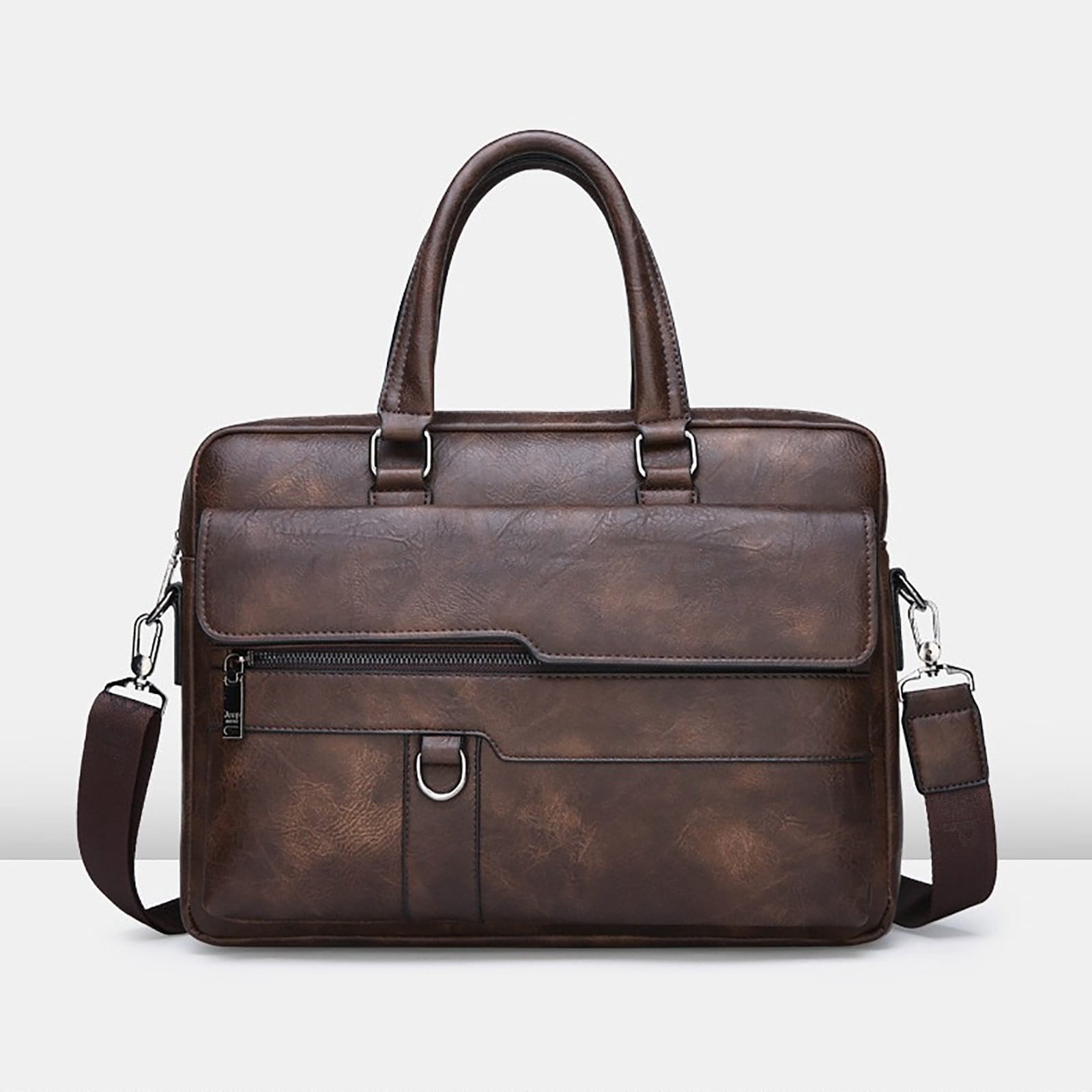 Modisza Mens Laptop Bag 16 Inch Leather Briefcase Vintage Messenger Bag Large Crossbody Shoulder Handbag