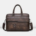 thumbnail image 3 of Modisza Mens Laptop Bag 16 Inch Leather Briefcase Vintage Messenger Bag Large Crossbody Shoulder Handbag, 3 of 4