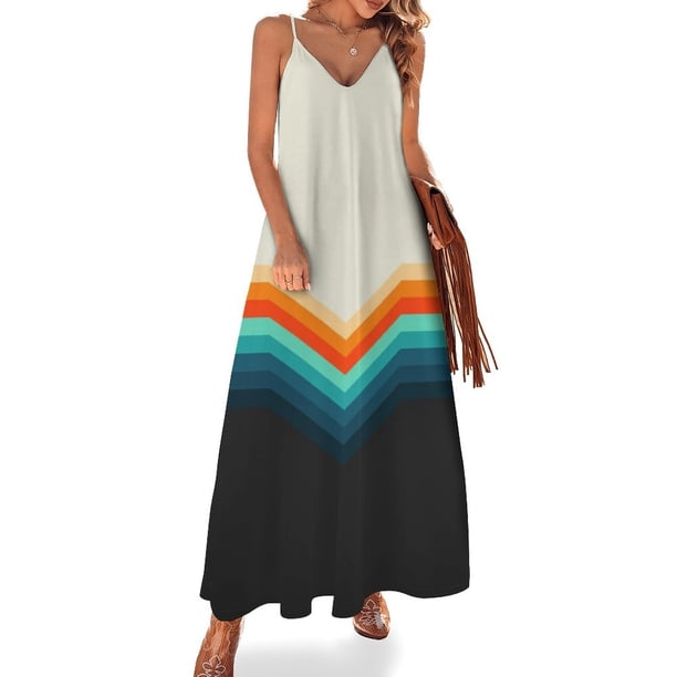 Nuevo vestido sin mangas de rayas retro Vestido de verano de moda para mujer 2024