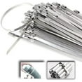 thumbnail image 3 of Ludlz 100pcs 304Stainless Steel Cable Ties Wrap Coated Self Locking Metal Zip Ties Coated Multi-Purpose Locking Cable Metal Zip Ties, 3 of 7