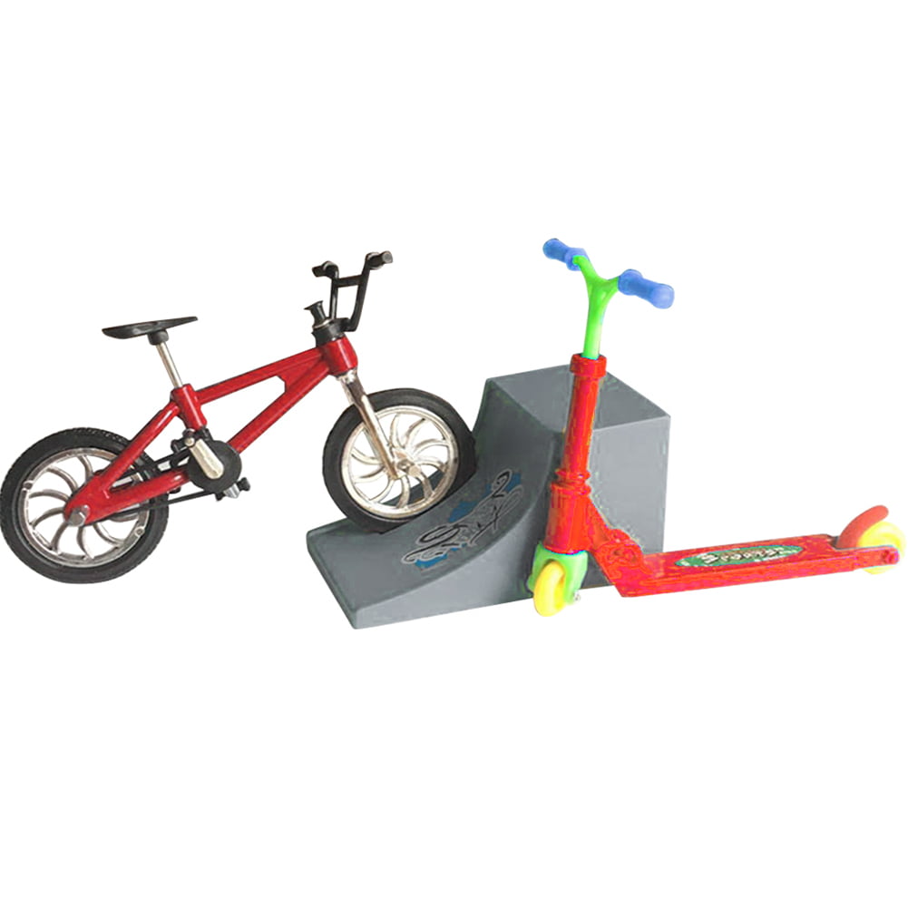 Alloy Educational Toy Lightweight Bike Scooter Gift Mini Finger Skateboard Set