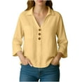 thumbnail image 2 of Ounisa Button Down Shirt for Women Collared Office Work Blouses Long Sleeve Shirts with Pocket Shirts, 2 of 6