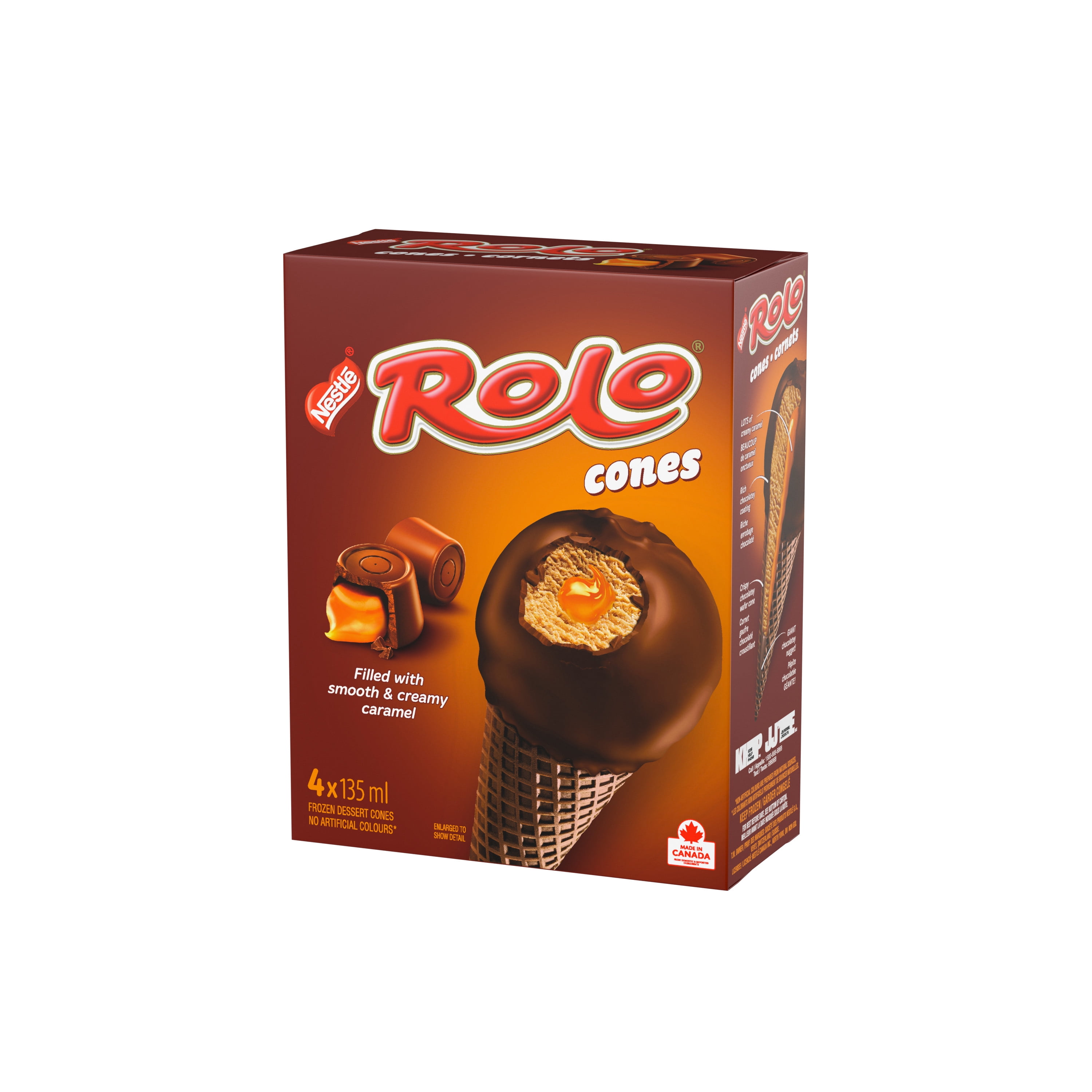 Cones, Creamy Caramel Frozen Dessert With A Rich Caramel Flavoured Centre, Chocolatey Coating, Crispy Chocolatey Cone, Crafted In Canada, No Artificial Colours, Individually Wrapped, 0.5 L