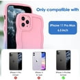 thumbnail image 6 of Case for iPhone 11 Pro Max Case Wave, Curly Frame Design for Women Girls, Cute Wavy Gradient Color Aesthetic Phone Case Soft Flexible TPU Shockproof Full-Body Protective Case Cover Pink Blue, 6 of 12