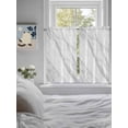 thumbnail image 4 of Tier Curtains 45 Inches Long, Marble Window Treatment Curtain Drapes, Modern Grey White Rock Monochrome Simple Small Curtain Drapes for Bathroom Laundry Room, 27.5"x45", 2 Panels, 4 of 7