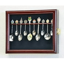 10 Spoon Display Case Cabinet Wall Mount Rack Holder w/98% UV Protection Lockable