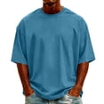 Antinious Men Solid Drop Shoulder Summer Comfortable Short Sleeve Loose ...