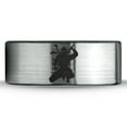 thumbnail image 2 of Tungsten Ninja Samuri Sword Martial Arts Band Ring 8mm Men Women Comfort Fit Brushed Gray Flat Cut Black Polished, 2 of 4