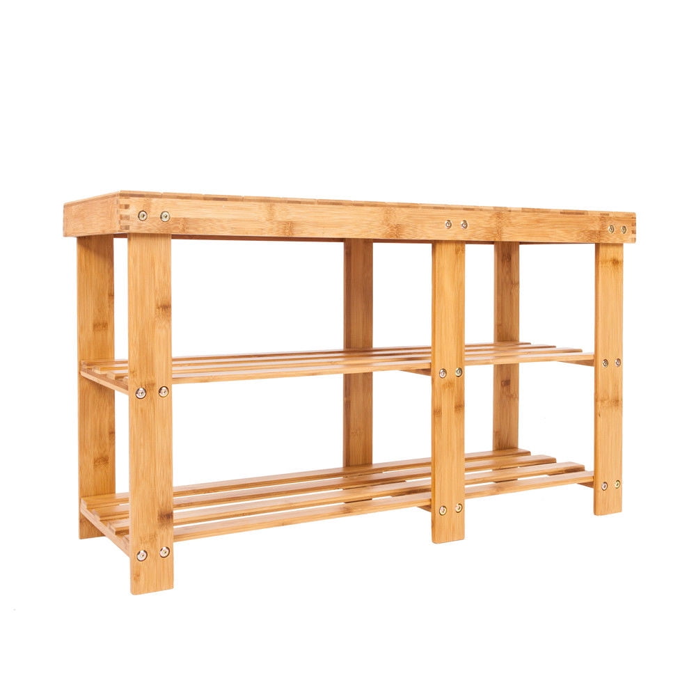 Ktaxon 100 Natural Bamboo Shoe Bench Hallway Storage Ktaxon 100 Natural Bamboo Shoe Bench Hallway Storage Shelf Rack Organizer
