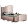 thumbnail image 6 of Maklaine Contemporary Solid Wood and Velvet Queen Bed in Pink, 6 of 6