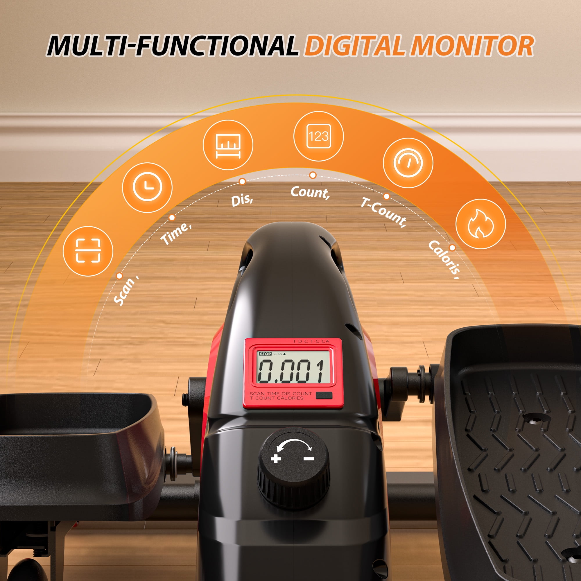 UPGO Under Desk Elliptical, Manual Quiet Elliptical, Foot Pedal Exerciser, Mini Elliptical Machines for Home Use, Portable Foot &Leg Pedal Exerciser