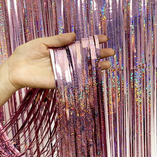 Iridescent Purple Fringe Curtain - 8x325 Feet, Pack Of 2Purple Streamers  For Mermaid Birthday DecorationsPurple Party DecorationsValentine