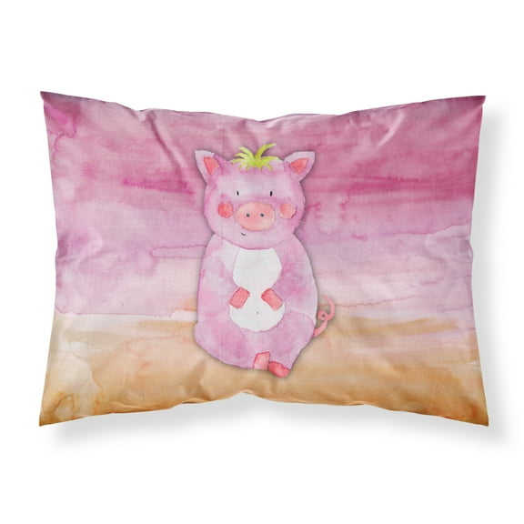 Pig Watercolor Fabric Standard Pillowcase