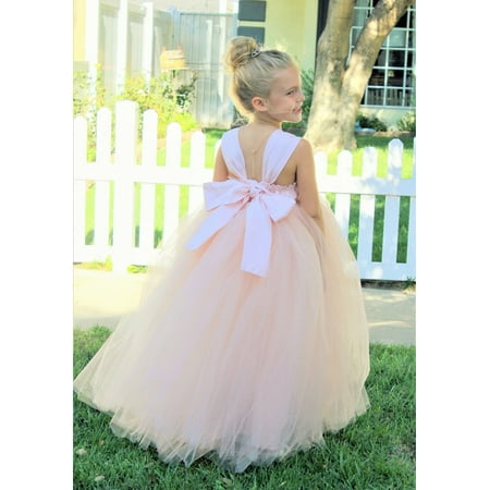 Ekidsbridal Sweetheart Neck Cotton Blush Pink Tutu Flower Girl Dresses Ball Gown Princess Dresses Formal Dress 171