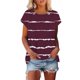 thumbnail image 2 of Camiseta de Manga Corta de las Mujeres de Cuello Redondo de Impresión Casual Top de las Señoras, Poliéster Ligero para el Hogar Diario Y Cómodo, 2 of 9