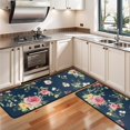 thumbnail image 3 of Kitchen Rugs Sets Of 2,Pioneer Flower Floral Print Pattern Anti Fatigue Kitchen Mat Rugs Non Slip Washable,Decorative Kitchen Floor Mats for Kitchen,Sink,Laundry,17"x47"+17"x47", 3 of 5