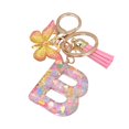 thumbnail image 1 of Sunjoy Tech Key Chain 26 Letters Butterfly Women Compact Long Lasting Key Ring Bag Decoration, 1 of 2