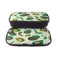 thumbnail image 5 of Picia Green Avocado Pattern Large Capacity PU Leather Pencil Case Organizer Pen Marker Holder Double Zipper Storage Bag Big Pencil Pouch for College Office, 5 of 6