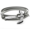 thumbnail image 4 of Fashion Sliver Axe Bracelets Men Charm Dobble Black Leather Chain Para--3-Model code 11002 3, 4 of 4