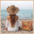 thumbnail image 4 of Bocaoying Beach Bag Set with Sun Hat & 8 Pairs Earrings, Mesh Tote Bag, Handwoven Rattan Purse Accessories for Women's Vacation Essentials, 4 of 8