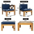 thumbnail image 3 of 5-Piece Wood Patio Sectional Furniture, Acacia Wood Outdoor Seating Set with Cushions, Patio Conversation Set Backyard Porch Sectional Sofa, Natural Finish + Blue Cushions, 3 of 10