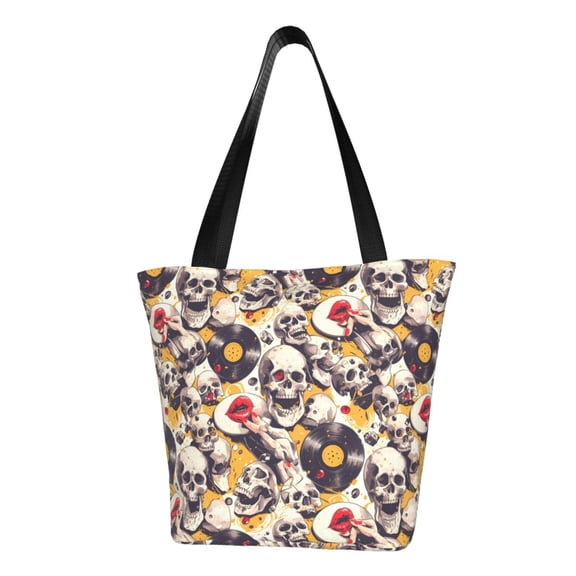 Easygdp lips record rock Skull Shoulder Bags for Women,Crossbody Bags Shoulder Purse Handbag for Women