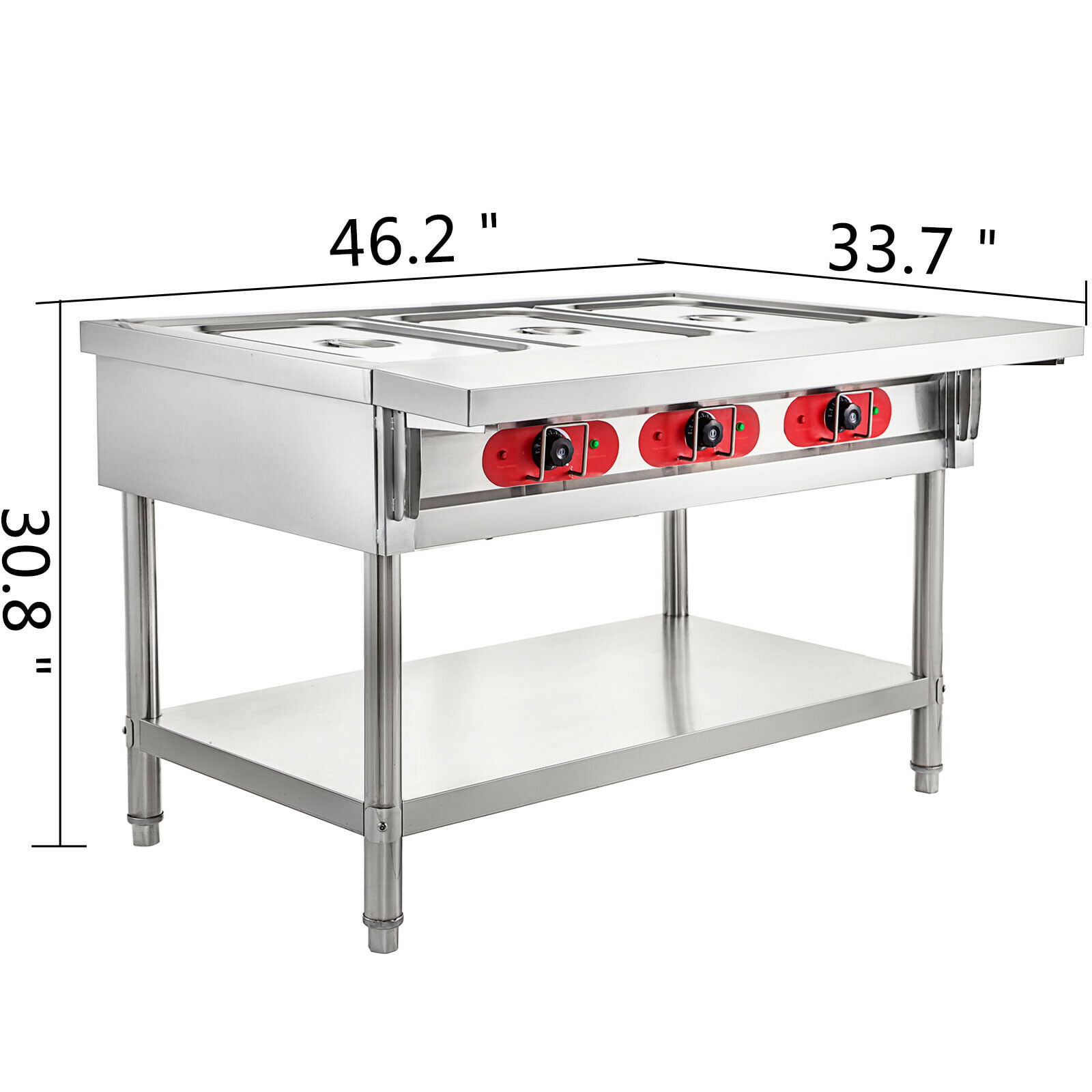 VEVOR 12-Pan Commercial Food Warmer 96 qt. Electric Steam Table 1800-Watt  Countertop Stainless Steel Buffet Bain Marie B128QT1800W12Q1Z1V1 - The Home  Depot