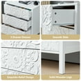 thumbnail image 4 of Wirrytor 3 Drawer Farmhouse Dresser with Embossed Weathered Flower Motif, Vintage Nightstand for Bedroom, White, 4 of 8