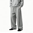 thumbnail image 5 of Mens Athletic Sports Pants Drawstring Elastic Waist Loose Fashion Streetwear Trousers Fathers Day Gift, 5 of 5
