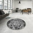 thumbnail image 4 of Ahgly Company Machine Washable Indoor Round Transitional Gunmetal Gray Area Rugs, 7' Round, 4 of 7