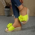 thumbnail image 6 of Shrysg Women's Peep Toe Wedge Slippers Lightweight Non-Slip Comfort Summer Party Beach Sandals Yellow, 6 of 9