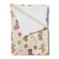 thumbnail image 2 of Christmas Soft Flannel Fleece Blanket, Traditional Sweets of Xmas Party Gingerbread Cookies Lollipop Candies with Socks, Cozy Plush for Indoor and Outdoor Use, 50" x 60", Multicolor, by Ambesonne, 2 of 5