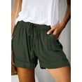 thumbnail image 5 of SHEWIN Plus Size Shorts for Women Casual Loose High Rise Summer Beach Short Pants with Pockets Green, 5 of 7