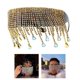 thumbnail image 3 of Borla de lujo de gran tamaño, decoración de diamantes de imitación, gafas de sol, joyería facial para mujer Negro Yuyangstore lentes de sol con borlas de cristal, 3 of 8