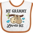 thumbnail image 3 of Inktastic My Grammy Loves Me with Sloth and Hearts Boys or Girls Baby Bib, 3 of 4