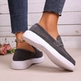 thumbnail image 5 of Rokment Womens Classic Penny Loafers Walking Shoes 2026 Spring Fall Casual Suede Solid Color Platform Chunky Oxfords Driving Business Work Dress Shoes Grey Size 8, 5 of 9