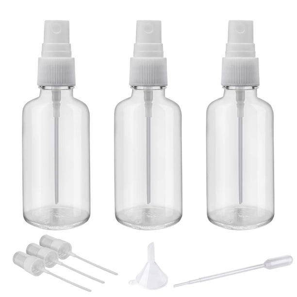 Botellas de aerosol Hydior de vidrio transparente de 60 ml para aceites esenciales x3