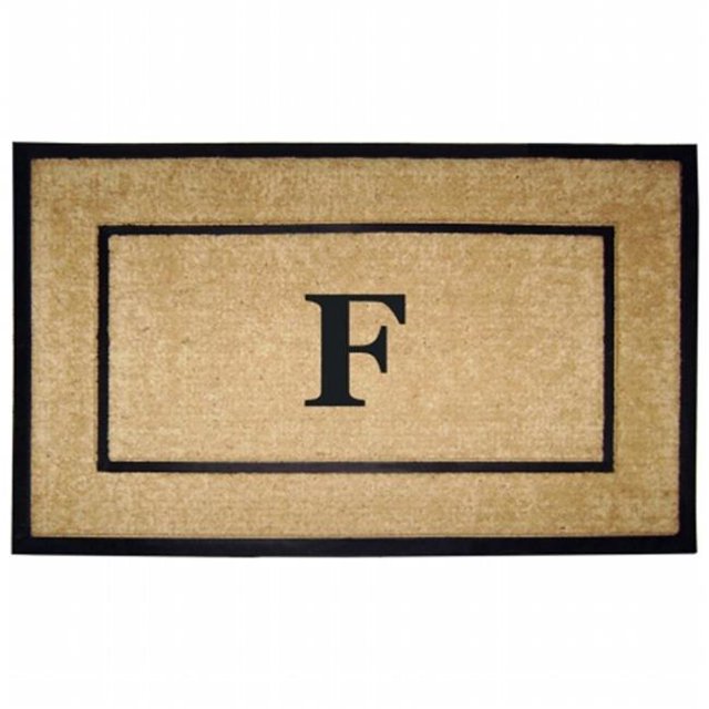 Nedia Home 18103F 30 x 48 in. Coir & Rubber Frame Mat Monogrammed F