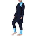 thumbnail image 5 of HNMKIU Swimming Suits for Women Plus Size Full Coverage Loose Fit Long Sleeve Swim Dress with Hood and Pants Womens Swimwear 01_Blue，XXXL, 5 of 6