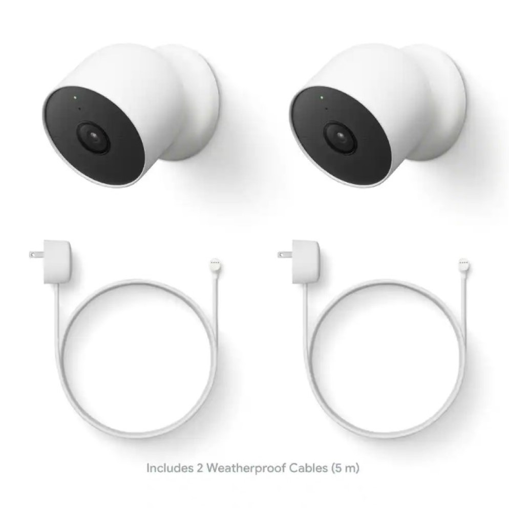 Restored Google GA03780 Nest Cam Battery Security Camera 2Pack + 2