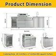 thumbnail image 3 of Daheat Outdoor Kitchen Island Stainless Steel with 46-Inch 4-Burner 72000 BTU Grill, Wine Cooler, Compact Refrigerator, Rotisserie & Granite Countertops, 3 of 11