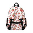 thumbnail image 3 of Strawberry and Heart White Pattern Cute School Backpack Bag for School with Padded Back and Adjustable Shoulder Straps 15.25"x11.5"x5.25", 3 of 5