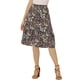 thumbnail image 1 of Falda Midi Fluida Con Cintura Elástica Y Volantes Con Estampado Floral Para Mujer Negro Floral XS, 1 of 5