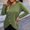 Green, variant on Women Crew Neck Long Sleeve Top Solid Button Sweatshirt Loose Casual T Shirt Clothes Hide Tummy Womens Long Sleeve Tees Extra Large Women Long Sleeve Shirt Plain Women Women Loose Fit Athletic Tops