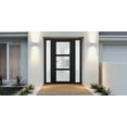thumbnail image 3 of Front Exterior Prehung Metal-Plastic Door Frosted Glass / Manux 8552 Matte Black / 2 Side Windows / Office Commercial and Residential Doors Entrance Patio Garage 60" x 80" Right-hand Inswing, 3 of 6