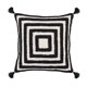 thumbnail image 2 of Funda de almohada geométrica suave con cremallera invisible y borlas con mechones Cuadrado 1, 2 of 8